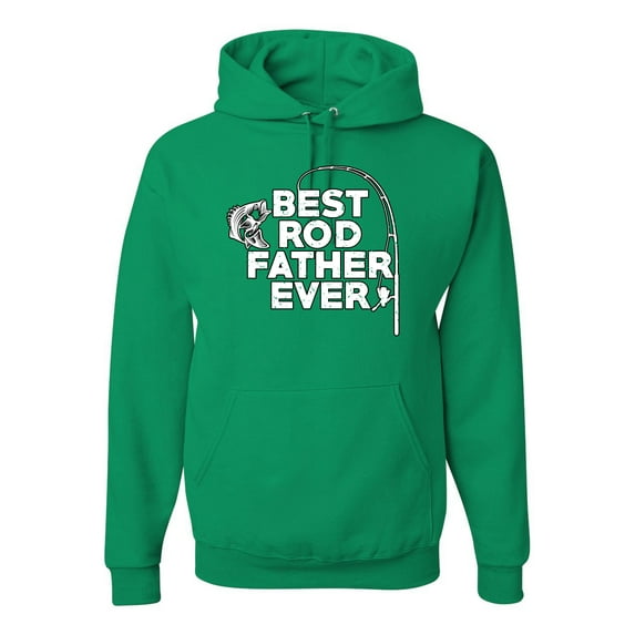 Wild Bobby, Best Rod Father Ever, Father's Day, Unisex Graphic Hoodie Sweatshirt, Kelly, 3X-Large