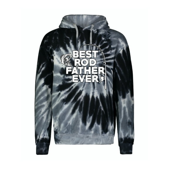 Wild Bobby, Best Rod Father Ever, Father's Day, Unisex Graphic Hoodie Sweatshirt, Spiral Black, Small