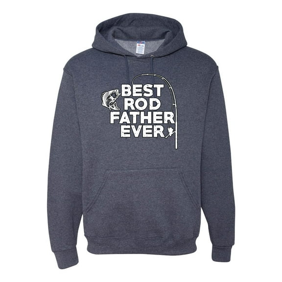 Wild Bobby, Best Rod Father Ever, Father's Day, Unisex Graphic Hoodie Sweatshirt, Vintage Heather Navy, 3X-Large
