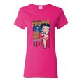 thumbnail image 1 of Wild Bobby Betty Boop America Land of the Free Home of the Brave Betty Boop Womens T-Shirt, Fuschia, Small, 1 of 5