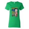 thumbnail image 1 of Wild Bobby Betty Boop America Land of the Free Home of the Brave Betty Boop Womens T-Shirt, Kelly, Medium, 1 of 5