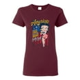 thumbnail image 1 of Wild Bobby Betty Boop America Land of the Free Home of the Brave Betty Boop Womens T-Shirt, Maroon, Medium, 1 of 5