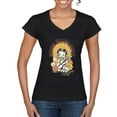 thumbnail image 1 of Wild Bobby Betty Boop Good Vibes Only Betty Boop Women’s Standard V-Neck Tee, Black, Small, 1 of 5