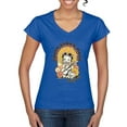 thumbnail image 1 of Wild Bobby Betty Boop Good Vibes Only Betty Boop Women’s Standard V-Neck Tee, Royal, X-Large, 1 of 5