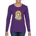 thumbnail image 1 of Wild Bobby Betty Boop Good Vibes Only Betty Boop Womens Long Sleeve T-Shirt, Purple, Small, 1 of 5