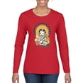 thumbnail image 1 of Wild Bobby Betty Boop Good Vibes Only Betty Boop Womens Long Sleeve T-Shirt, Red, XX-Large, 1 of 5