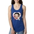 thumbnail image 1 of Wild Bobby, Betty Boop Heart Blowing Kiss Dog Betty Boop Ladies Racerback Tank Top, Royal, X-Large, 1 of 5