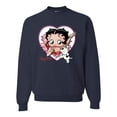 thumbnail image 1 of Wild Bobby, Betty Boop Heart Blowing Kiss Dog Betty Boop Unisex Crewneck Sweatshirt, Navy, X-Large, 1 of 5