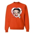 thumbnail image 1 of Wild Bobby, Betty Boop Heart Blowing Kiss Dog Betty Boop Unisex Crewneck Sweatshirt, Orange, X-Large, 1 of 5