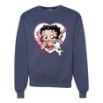 thumbnail image 1 of Wild Bobby, Betty Boop Heart Blowing Kiss Dog Betty Boop Unisex Crewneck Sweatshirt, Vintage Heather Navy, XX-Large, 1 of 5