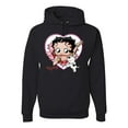 thumbnail image 1 of Wild Bobby, Betty Boop Heart Blowing Kiss Dog Betty Boop Unisex Hoodie Sweatshirt, Black, Medium, 1 of 5