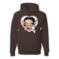 thumbnail image 1 of Wild Bobby, Betty Boop Heart Blowing Kiss Dog Betty Boop Unisex Hoodie Sweatshirt, Brown, XX-Large, 1 of 5