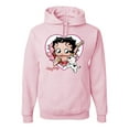 thumbnail image 1 of Wild Bobby, Betty Boop Heart Blowing Kiss Dog Betty Boop Unisex Hoodie Sweatshirt, Light Pink, 3X-Large, 1 of 5