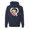 thumbnail image 1 of Wild Bobby, Betty Boop Heart Blowing Kiss Dog Betty Boop Unisex Hoodie Sweatshirt, Navy, XX-Large, 1 of 5