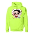thumbnail image 1 of Wild Bobby, Betty Boop Heart Blowing Kiss Dog Betty Boop Unisex Hoodie Sweatshirt, Safety Green, XX-Large, 1 of 5