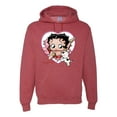 thumbnail image 1 of Wild Bobby, Betty Boop Heart Blowing Kiss Dog Betty Boop Unisex Hoodie Sweatshirt, Vintage Heather Red, X-Large, 1 of 5