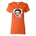 thumbnail image 1 of Wild Bobby Betty Boop Heart Blowing Kiss Dog Betty Boop Womens T-Shirt, Orange, X-Large, 1 of 5