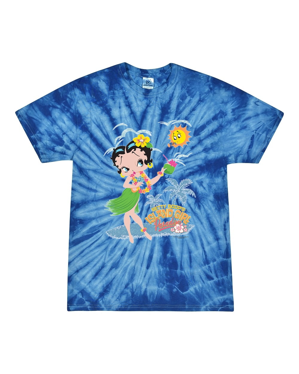 Wild Bobby Betty Boop Island Girl Paradise Betty Boop Tie-Dye T-Shirt ...
