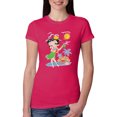 thumbnail image 1 of Wild Bobby Betty Boop Island Girl Paradise Betty Boop Womens Slim Fit Junior Tee, Raspberry, XX-Large, 1 of 5