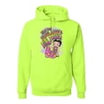 thumbnail image 1 of Wild Bobby Betty Boop Peace, Love and Girl Power Betty Boop Unisex Hoodie Sweatshirt, Safety Green, Small, 1 of 5
