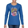 thumbnail image 1 of Wild Bobby Betty Boop Peace, Love and Girl Power Betty Boop Womens Long Sleeve T-Shirt, Royal, X-Large, 1 of 5