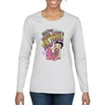 thumbnail image 1 of Wild Bobby Betty Boop Peace, Love and Girl Power Betty Boop Womens Long Sleeve T-Shirt, White, XX-Large, 1 of 5