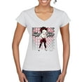 thumbnail image 1 of Wild Bobby Betty Boop Sugar and Spice Wink Betty Boop Women’s Standard V-Neck Tee, White, Large, 1 of 5