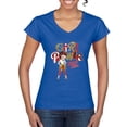 thumbnail image 1 of Wild Bobby Betty Boop Winking Girl Power Femenist Betty Boop Women’s Standard V-Neck Tee, Royal, X-Large, 1 of 5