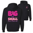 thumbnail image 1 of Wild Bobby, Big or Small Save Them All, Breast Cancer Awareness, Front and Back Unisex Graphic Hoodie Sweatshirt, Black, Small, 1 of 4