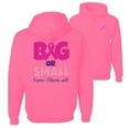thumbnail image 1 of Wild Bobby, Big or Small Save Them All, Breast Cancer Awareness, Front and Back Unisex Graphic Hoodie Sweatshirt, Neon Pink, Medium, 1 of 4