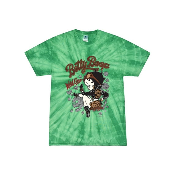 Wild Bobby Biker Betty Boop Wild One MC Motorcycle Betty Boop Tie-Dye T-Shirt, Spider Kelly, X-Large
