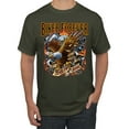 thumbnail image 1 of Wild Bobby, Biker Forever American Eagle Live To Ride Cars and Trucks Men's Graphic T-Shirt, Military Green, 4XL, 1 of 3