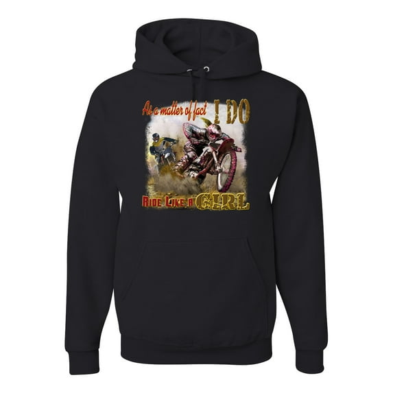 Wild Bobby, Biker Girl t I Do Ride Like A Girl, Cars and Trucks, Unisex Graphic Hoodie Sweatshirt, Black, Medium