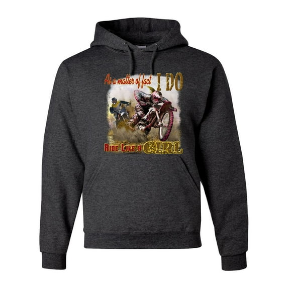 Wild Bobby, Biker Girl t I Do Ride Like A Girl, Cars and Trucks, Unisex Graphic Hoodie Sweatshirt, Heather Black, 3X-Large