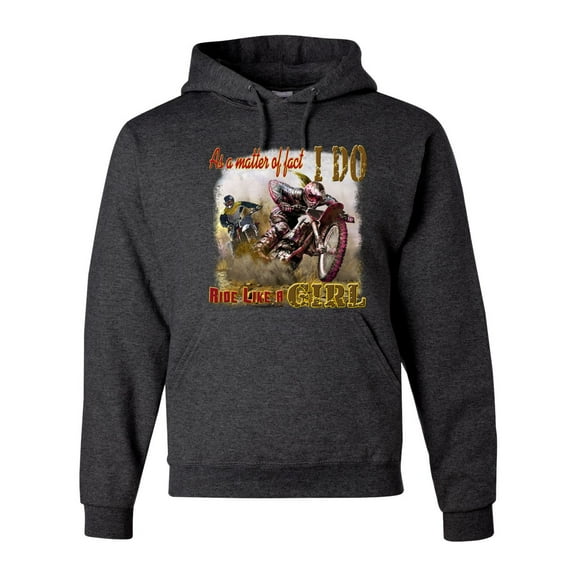 Wild Bobby, Biker Girl t I Do Ride Like A Girl, Cars and Trucks, Unisex Graphic Hoodie Sweatshirt, Heather Black, Small