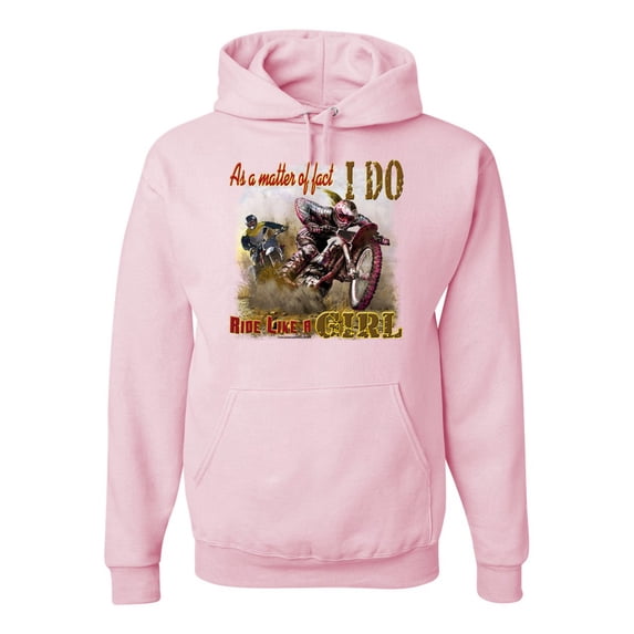 Wild Bobby, Biker Girl t I Do Ride Like A Girl, Cars and Trucks, Unisex Graphic Hoodie Sweatshirt, Light Pink, X-Large