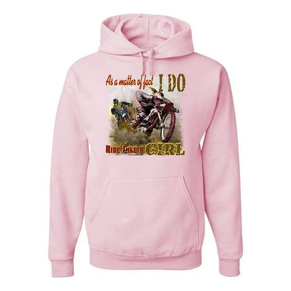 Wild Bobby, Biker Girl t I Do Ride Like A Girl, Cars and Trucks, Unisex Graphic Hoodie Sweatshirt, Light Pink, X-Large