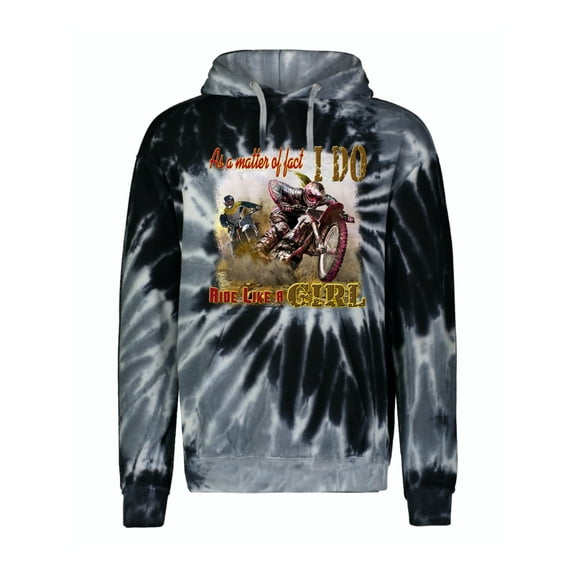 Wild Bobby, Biker Girl t I Do Ride Like A Girl, Cars and Trucks, Unisex Graphic Hoodie Sweatshirt, Spiral Black, X-Large