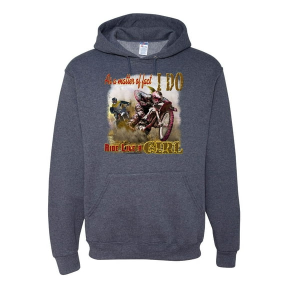 Wild Bobby, Biker Girl t I Do Ride Like A Girl, Cars and Trucks, Unisex Graphic Hoodie Sweatshirt, Vintage Heather Navy, XX-Large