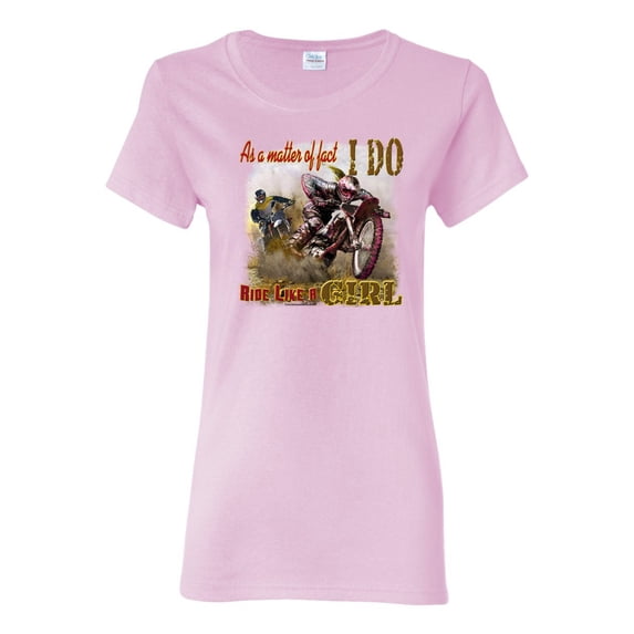 Wild Bobby, Biker Girl t I Do Ride Like A Girl, Cars and Trucks, Women Graphic Tee, Light Pink, Large