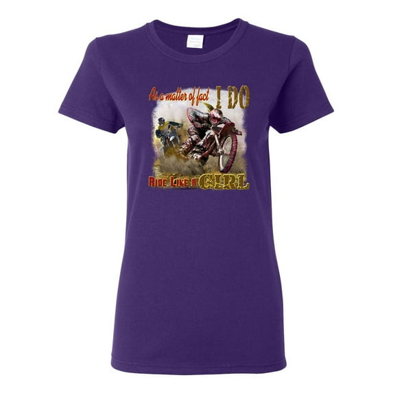 Wild Bobby, Biker Girl t I Do Ride Like A Girl, Cars and Trucks, Women Graphic Tee, Purple, X-Large