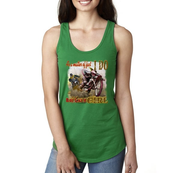Wild Bobby, Biker Girl t I Do Ride Like A Girl, Cars and Trucks, Women Racerback Tank Top, Kelly, X-Large