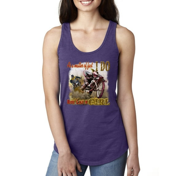 Wild Bobby, Biker Girl t I Do Ride Like A Girl, Cars and Trucks, Women Racerback Tank Top, Purple Rush, X-Large
