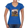 thumbnail image 1 of Wild Bobby, Biker Girl t I Do Ride Like A Girl, Cars and Trucks, Women Standard V-Neck Tee, Royal, X-Large, 1 of 4