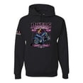 thumbnail image 1 of Wild Bobby, Bikers Against Breast Cancer USA Flag Sleeve Breast Cancer Awareness Unisex Hoodie Sweatshirt, Black, Small, 1 of 6