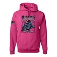 thumbnail image 1 of Wild Bobby, Bikers Against Breast Cancer USA Flag Sleeve Breast Cancer Awareness Unisex Hoodie Sweatshirt, Fuchsia, Medium, 1 of 6