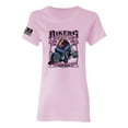 thumbnail image 1 of Wild Bobby Bikers Against Breast Cancer USA Flag Sleeve Breast Cancer Awareness Women Graphic Tee, Light Pink, Small, 1 of 6