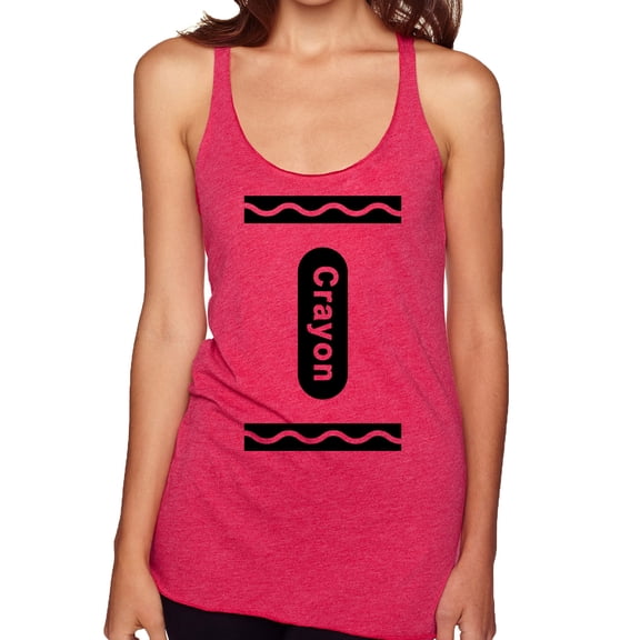 Wild Bobby Black Crayon Costume Women Tri-Blend Racerback Tank Top