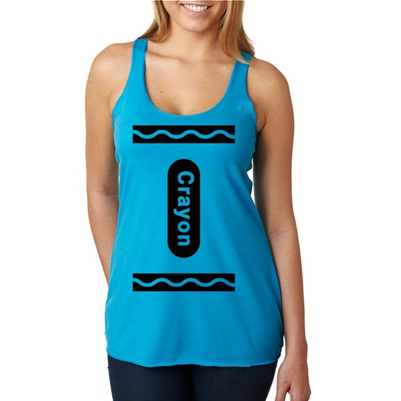 Wild Bobby Black Crayon Costume Women Tri-Blend Racerback Tank Top