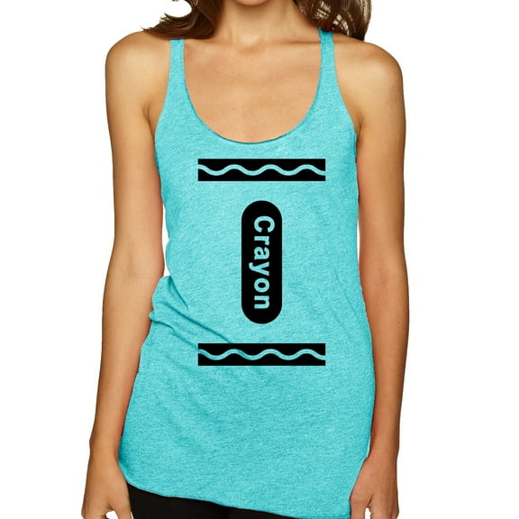 Wild Bobby Black Crayon Costume Women Tri-Blend Racerback Tank Top